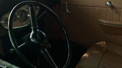 Front Interior of a Classic Car 库存影片 79606507