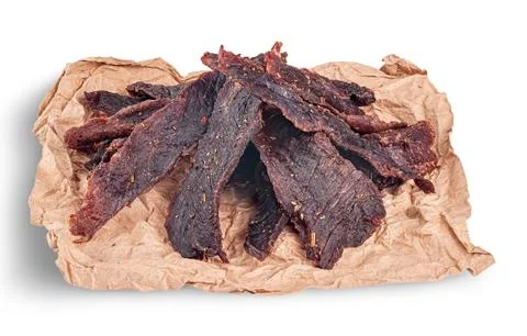 In front jerky on paper Stock Photos