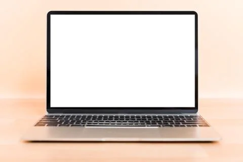 Front laptop computer blank screen Stock Photos