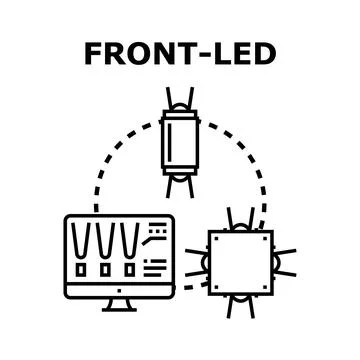 Front led display technology vector illustration concept Ilustración de archivo