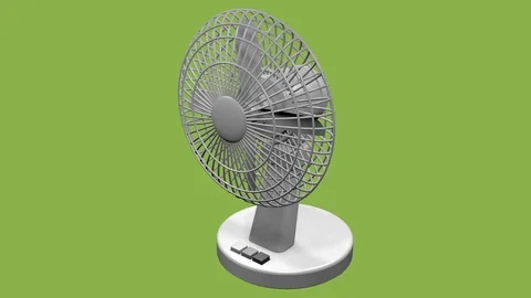 FRONT LEFT AXO VIEW OF DESKTOP FAN ANIMATION Vídeos de archivo 98614940