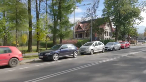 FRONT LEFT - Driver Side Driving plate - Zakopane, Poland. Polandzakopane0001 Stock Footage 163207072
