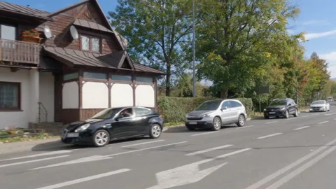 FRONT LEFT - Driver Side Driving plate - Zakopane, Poland. Polandzakopane0002 Stock Footage 163277768