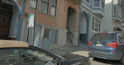 Front left driving plate - Grant Ave at Greenwich Street, San Francisco Video stock 113716400