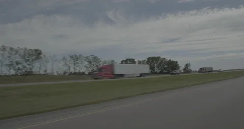 Front left driving plate - Highway 35 at Mile 203 Mason City Stock Footage 291528407