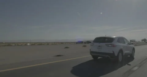 Front left driving plate - Highway 15 at Mile 97, Yermo Stock Footage 294689368