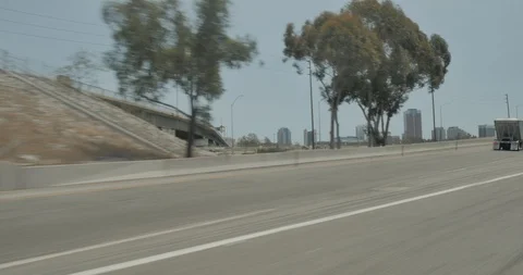 Front left driving plate - Hwy 710 at Pacific Coast Highway, Long Beach Stock Footage 101996508
