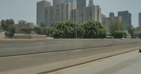 Front left driving plate - Hwy 110 at 1st St, Los Angeles Stock Footage 102003302