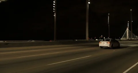 Front left driving plate - Hwy 80 at Oakland Outer Harbor, San Francisco Video stock 113744745