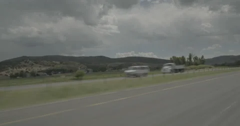 Front left driving plate - I-80 at Mile 158, Evanston Stock Footage 285195034