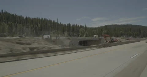 Front left driving plate - I-80 at Exit 171, Kingvale Vídeo Stock 285368947