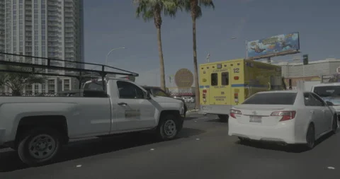 Front left driving plate - Las Vegas Boulevard at East Sahara Avenue, Las Vegas Stockbeeldmateriaal 293947202