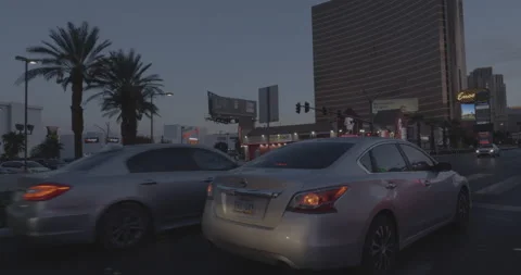 Front left driving plate - Las Vegas Boulevard at Elvis Preslet Boulevard, Las Stock Footage 294197926