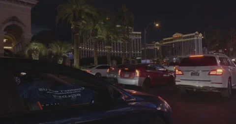 Front left driving plate - Las Vegas Boulevard at Paris Drive, Las Vegas Stock Footage 294208094