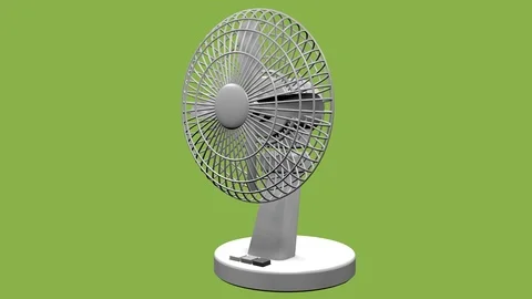 FRONT LEFT VIEW OF DESKTOP FAN ANIMATION Vídeos de archivo 98607661
