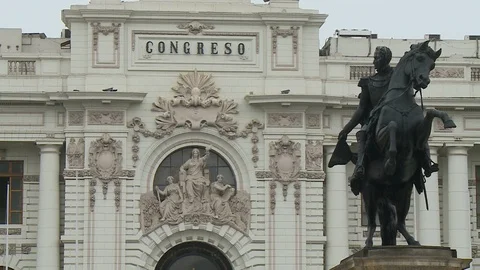 Front of Legislative Palace and Statue Stock Footage 110253195