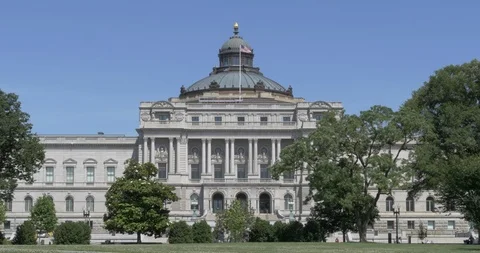 Front of Library of Congress in DC Stock Footage 108698434