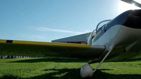 In front of light airplane Stock Footage 71221020
