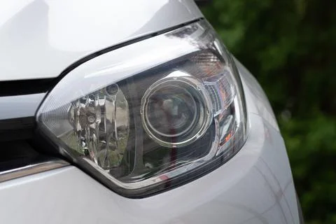 The front light of the car. Modern halogen lighting. Front lighting of a car Stock Photos