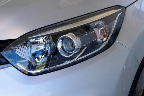 The front light of the car. Modern halogen lighting Stock Photos
