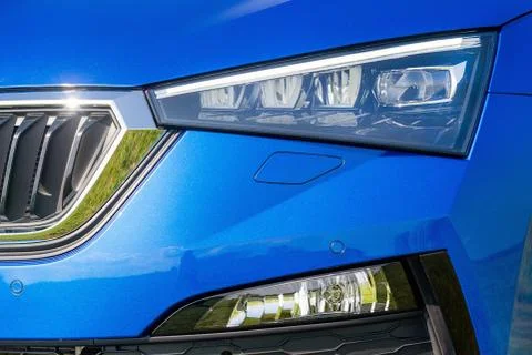Front lights of a car Stock Photos