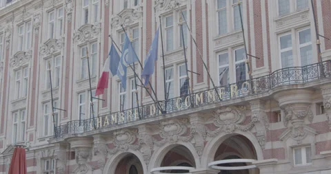 Front of the Lille chamber of commerce - LILLE, France Stock Footage 153900699