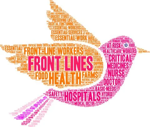 Front Lines Word Cloud Stock Illustration