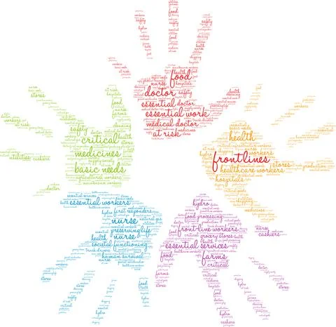 Front Lines Word Cloud Illustrazione stock