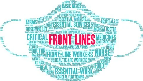 Front Lines Word Cloud Stock Illustration