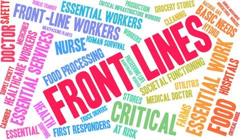 Front Lines Word Cloud Illustrazione stock