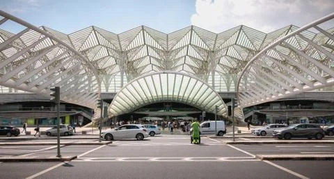 Front of the Lisbon Oriente train station, portugal Stock Photos