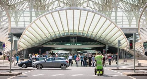 Front of the Lisbon Oriente train station, portugal Stock Photos