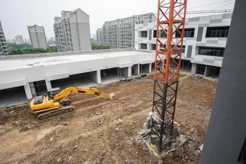 Front Loader Bulldozer at a Construction Site Stock Photos