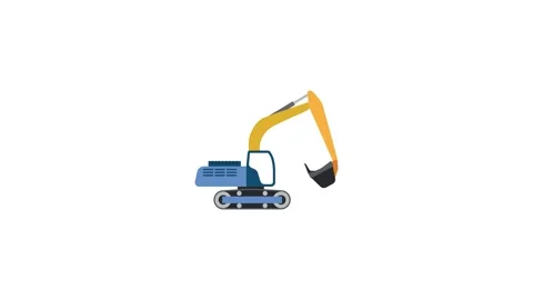 Front loader or excavator 4k on white background Video stock 306877042