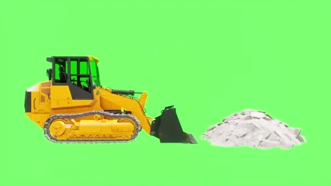 Front Loader or Excavator, Bulldozer, Track Loader, Mini Tractor, Orange Stock Footage 243535829