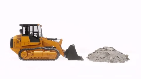 Front Loader or Excavator, Bulldozer, Track Loader, Mini Tractor, Orange, i.. Stock Footage 243535832