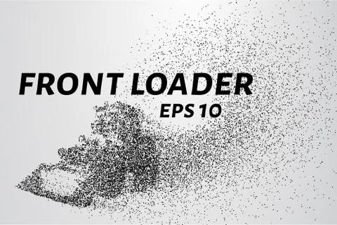 Front loader from the particles. Front loader consists of circles and point.. Stock Illustration