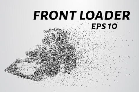 Front loader from the particles. Front loader consists of circles and point.. Stock Illustration
