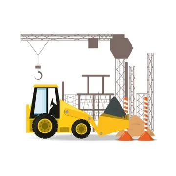 Front loader, under construction concept Stock Illustration