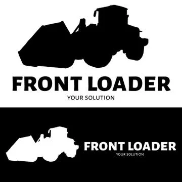 Front loader vector logo. Silhouette front loader Stock Illustration
