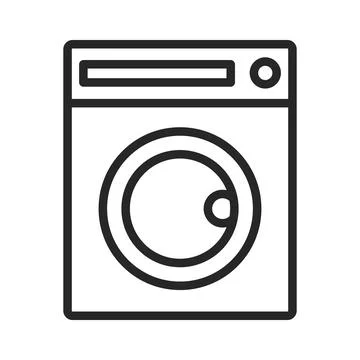Front loader washing machine. Laundry. Vector. Stock Illustration