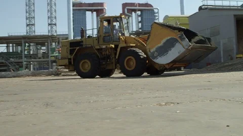 Front loader at the wood processing factory Stock Footage 71271385