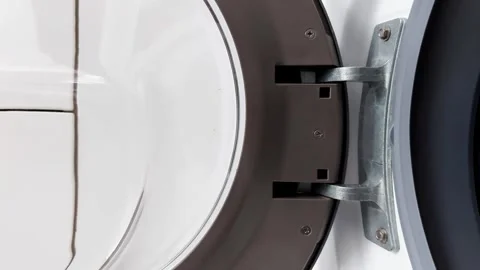 Front-Loading Washer Door Hinge Close-Up for Repair Guide 스톡 동영상 318513017