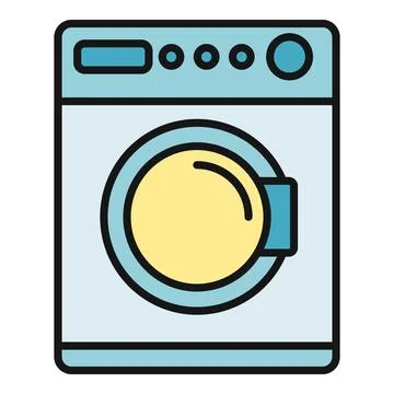 Front loading washing machine doing laundry chores Stock Illustration