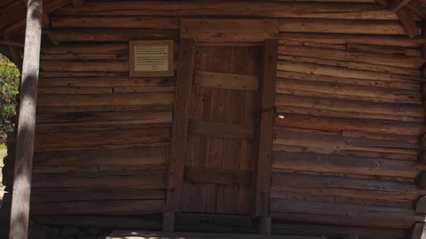 Front of a log cabin Stock Footage 103753618