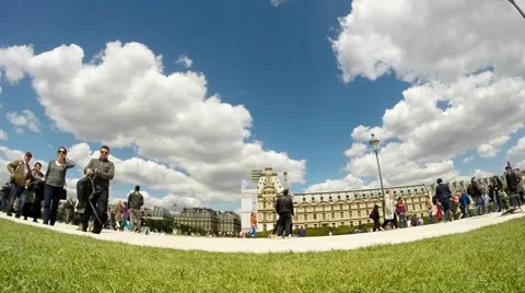 In Front of the Louvre Timelapse Stock Footage 51233721