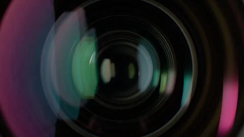 Front Macro Colorful Cine Lens Smooth Zoom Vídeo Stock 346149281