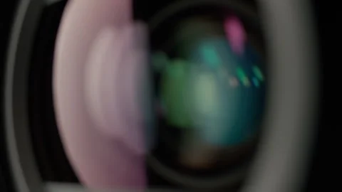 Front Macro Focus Pull Colorful Cine Lens Stock Footage 343629875
