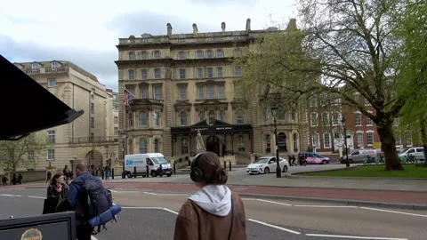 Front of Marriott Bristol Royal Hotel Stock Footage 272673490