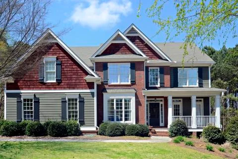 Front of modern home Stock Photos